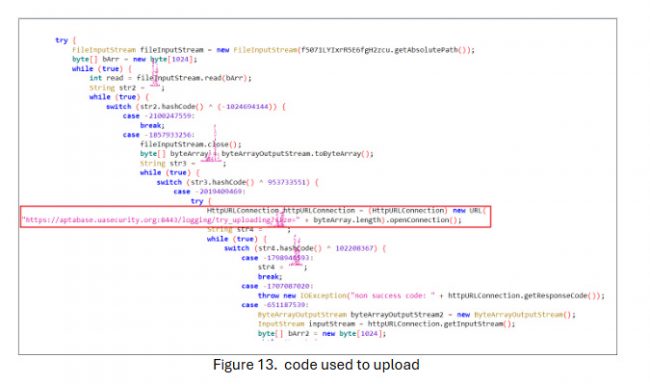 code used to upload