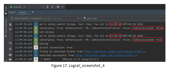 Logcat screenshot 4