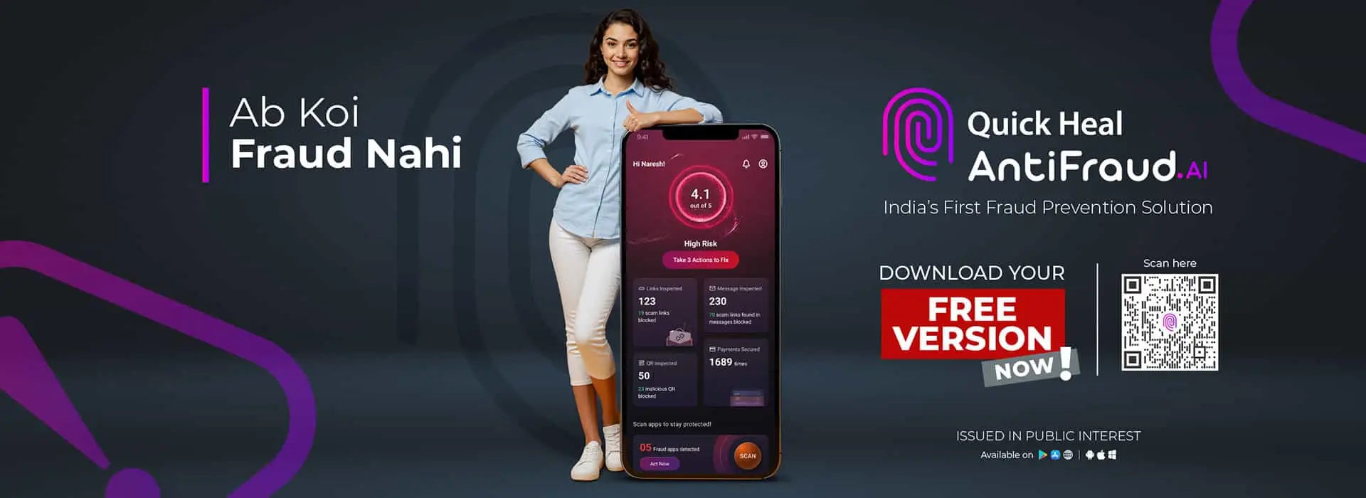 Ab Koi Fraud Nahi – Smart Protection with Quick Heal AntiFraud.AI